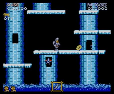 Ekran platformówki na MSX – poziom zamku