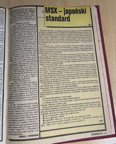 Rozkładówka czasopisma komputerowego o standardzie MSX