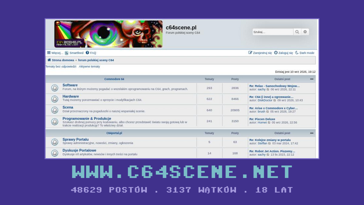 Forum c64scene pod nowym adresem: c64scene.net